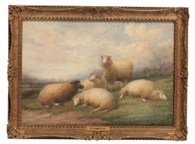 THOMAS SIDNEY COOPER (1803-1902) Sheep resting on a hillside