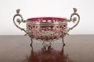 A CONTINENTAL SILVER PLATED BASKET