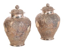 JACOB BODENDICK (fl. 1661-1688): AN IMPORTANT PAIR OF CHARLES II SILVER GINGER JARS AND COVERS