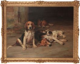JOHN WRIGHT BARKER (1864-1941) 'Puppy Days'