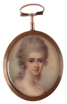RICHARD COSWAY (1742-1821) A portrait of a lady, traditionally called Georgiana