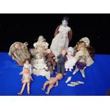 A COLLECTION OF SMALL AND MINIATURE DOLLS