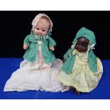 TWO CELLULOID HEAD BABY DOLLS