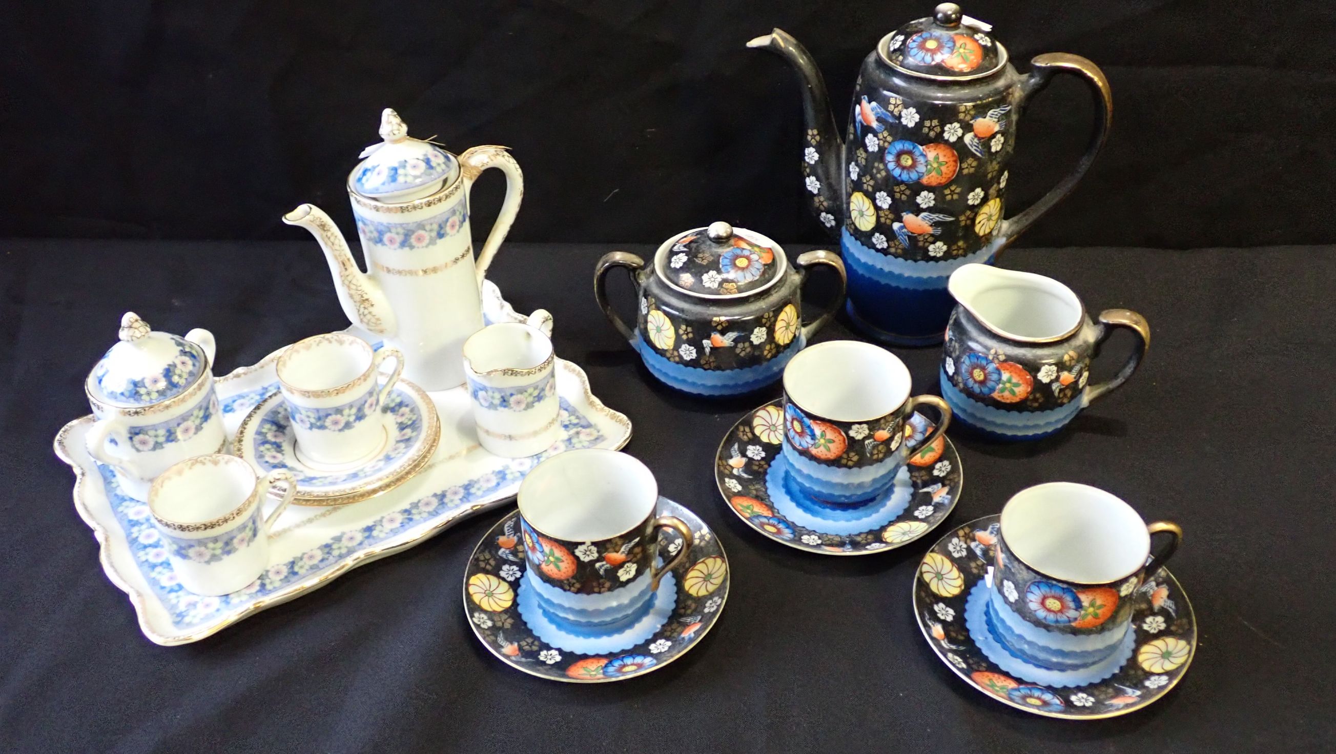 A NORITAKE FAMILLE NOIR PART COFFEE SERVICE