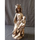 A 15TH CENTURY NORTHERN EUROPEAN STYLE FIGURE OF THE VIRGIN AND CHILD