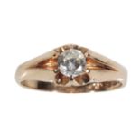 A CUBIC ZIRCONIA SOLITAIRE RING