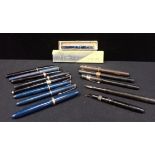 A COLLECTION OF VINTAGE FOUNTAIN PENS, SOME WITH GOLD NIBS