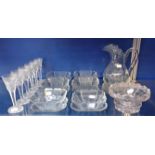 A 19TH CENTURY PART SET OF CUT GLASS ICE PLATES AND DISHES