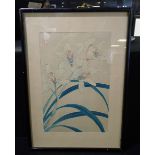 JAPANESE WOODBLOCK PRINT OF LILIES