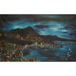 F. FONG (20th Century) HONG KONG HARBOUR AT NIGHT