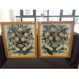 A PAIR OF VICTORIAN PAINTINGS ON GLASS
