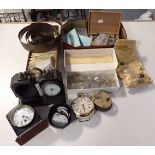 A COLLECTION OF CLOCK AND WATCH COMPONENTS