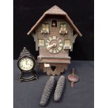 A CUCKOO CLOCK, OF CHALET FORM