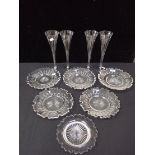 SIX 19TH CENTURY CUT GLASS ICE PLATES