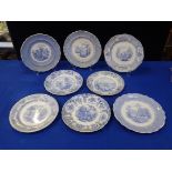 A COLLECTION OF VICTORIAN BLUE AND WHITE WHITE DINNER PLATES