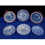A COLLECTION OF SMALL BLUE AND WHITE PLATES