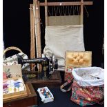 A SINGER SEWING MACHINE, WITH 'EGYPTIAN' DESIGN ENAMEL