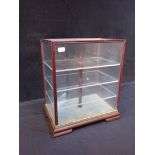 A MAHOGANY FRAMED GLAZED COLLECTOR'S DISPLAY CASE