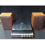 A WYE ELECTRONICS TEAK CASED AUDIO 80 STEREO AMPLIFIER