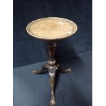 A GEORGEII STYLE BURR WALNUT TOPPED WINE TABLE