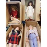 THIRTEEN COLLECTOR'S DOLLS BY M R PORCELAIN AND CERAMICS