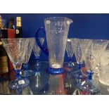 A 1930S LEMONADE SET WITH FLARED BLUE FOOT