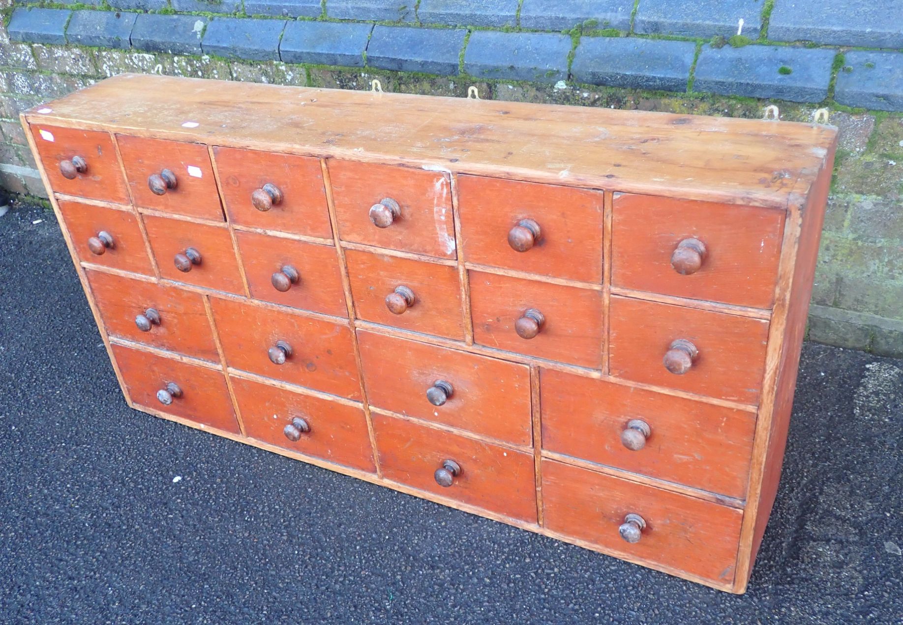 A VICTORIAN BANK OF SHOP OR WORKSHOP DRAWERS - Image 2 of 2