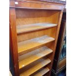 A MODERN LIGHT OAK OPEN BOOKCASE