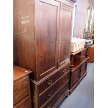 A CHIPPENDALE REVIVAL MAHOGANY LINEN PRESS