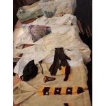 A COLLECTION OF OLD LINENS AND TEXTILES