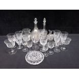 SIX WEBB CORBETT WINE GLASSES, AND OTHER GLASS WARE