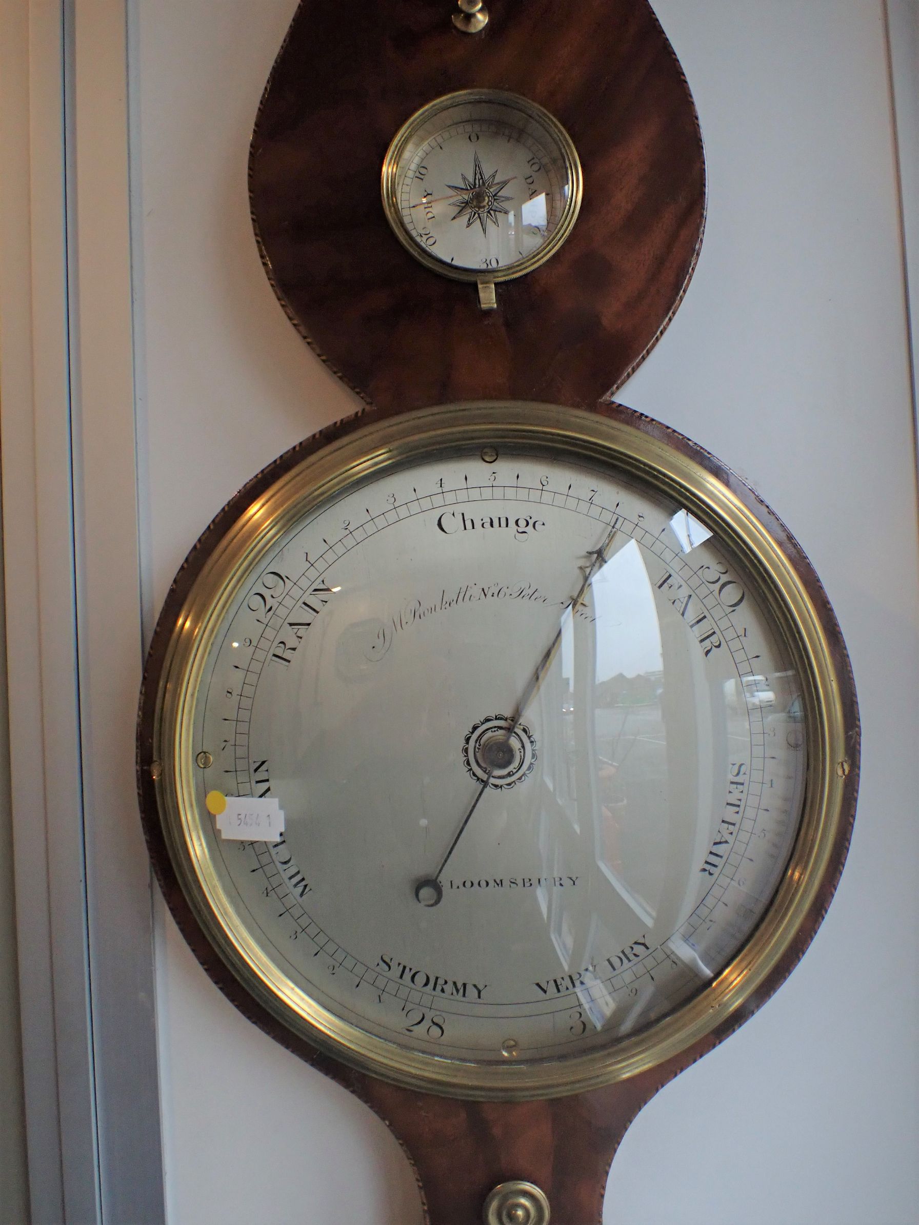 A 19TH CENTURY WHEEL BAROMETER BY J.M. RONKETTI - Image 2 of 2