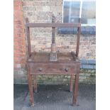 A 19TH CENTURY MAHOGANY BOOK PRESS