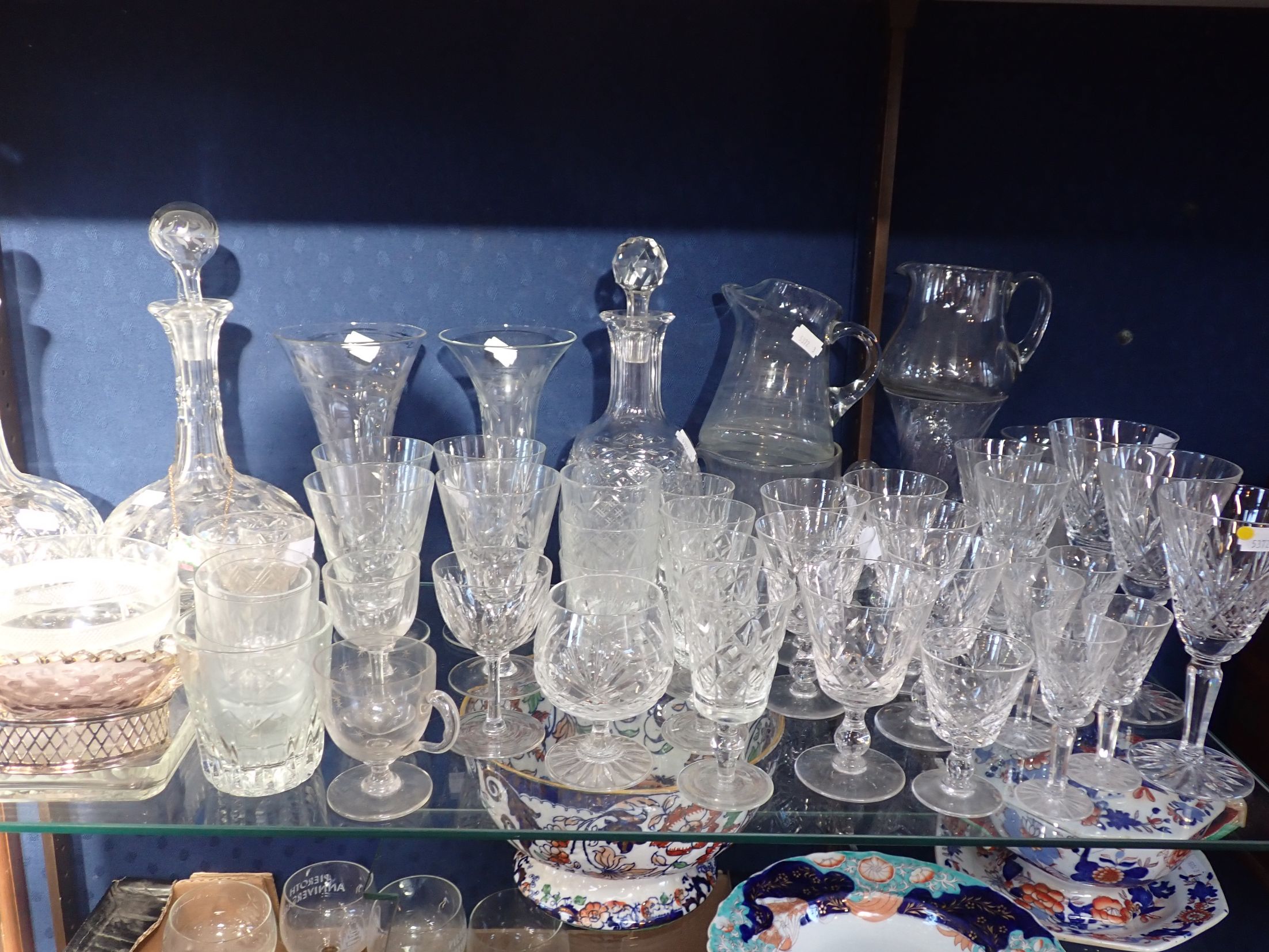 A QUANTITY OF CUT GLASS WARE