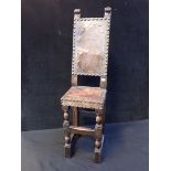 A CROMWELLIAN STYLE OAK CHILD'S CHAIR