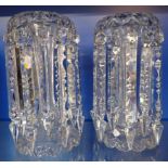 A PAIR OF VICTORIAN CUT-GLASS TABLE LUSTRES