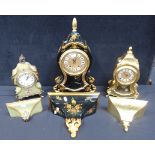 A ZENITH SWISS EBONISED WOOD AND PARCEL GILT MANTEL CLOCK OF LOUIS XV DESIGN