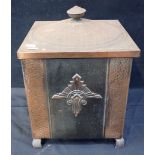 AN ART DECO COPPER COAL SCUTTLE