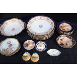 A NORITAKE PART DESSERT SERVICE, FLORAL AND GILT