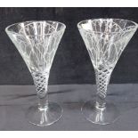 A PAIR OF CHAMPAGNE FLUTES BY FREDDIE QUARTLEY