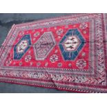 A BELGIAN RED GROUND 'CHIRAZ' RUG