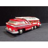 VINTAGE RED "TIN PLATE" TOY CAMPER