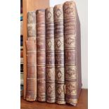 PICTURESQUE EUROPE: FIVE VOLUMES, LEATHER BOUND
