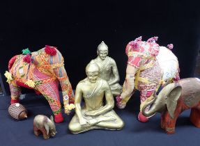 A PAIR OF EMBROIDERED INDIAN ELEPHANTS