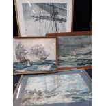 FOUR LARGE MARITIME PRINTS