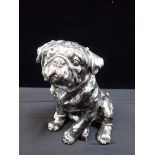 A CONTEMPORARY SILVERED MODEL OF A BULLDOG