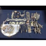 A COLLECTION OF DOMESTIC AND ARCHITECTURAL BRASS WARE