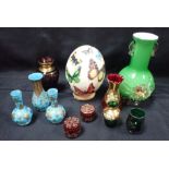 A COLLECTION OF BOHEMIAN GILT GLASS