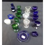 A COLLECTION OF GLASS EYE BATHS