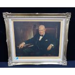 A PRINT OF SIR WINSTON CHURCHILL